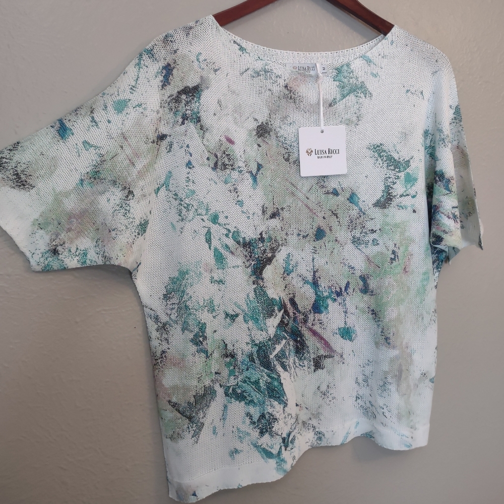 Made In Italy Luisa Ricci Abstract Knit Top - Picture 14 of 14